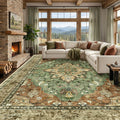 Washable Area Rug (Brick/Brown/Green / 10' x 12' (Rectangular))