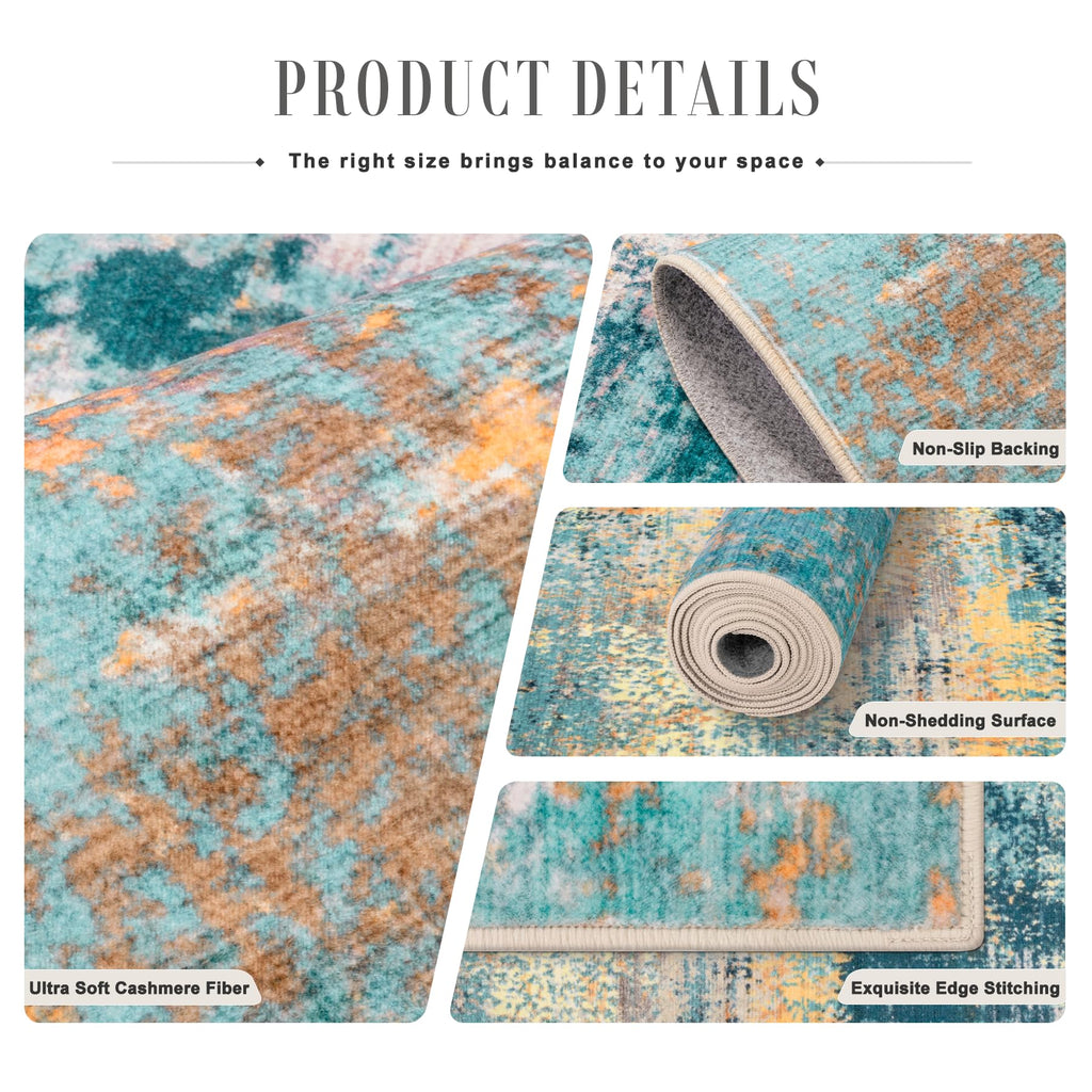 6x9 Area Rug Living Room (Rosy Haze / 6' x 9' (Rectangular))