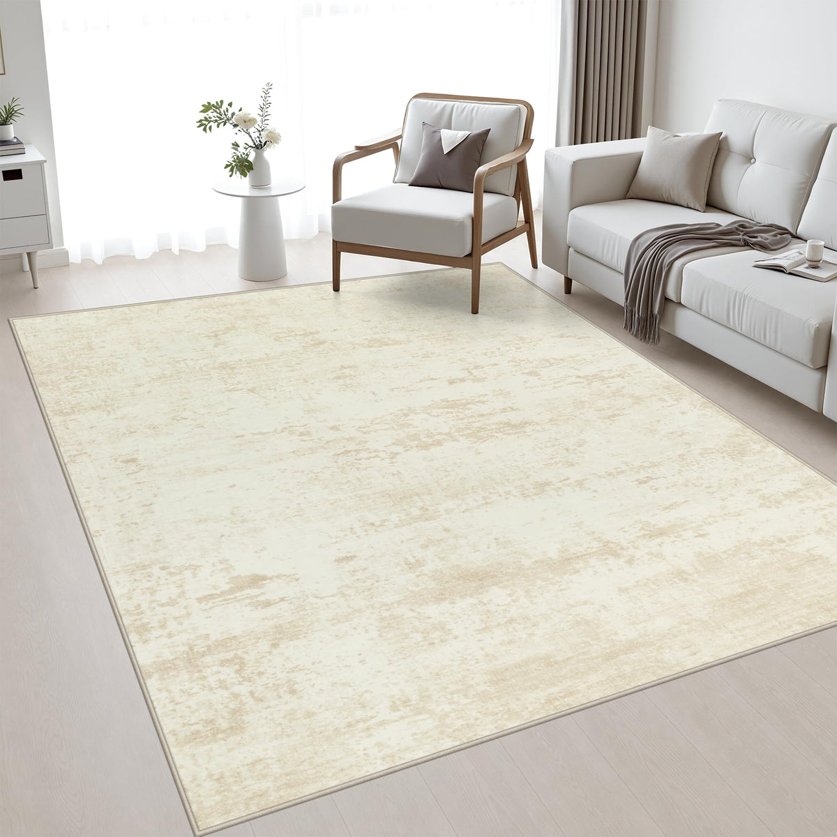 Area Rug Living Room (Beige / 4' x 6' (Rectangular))