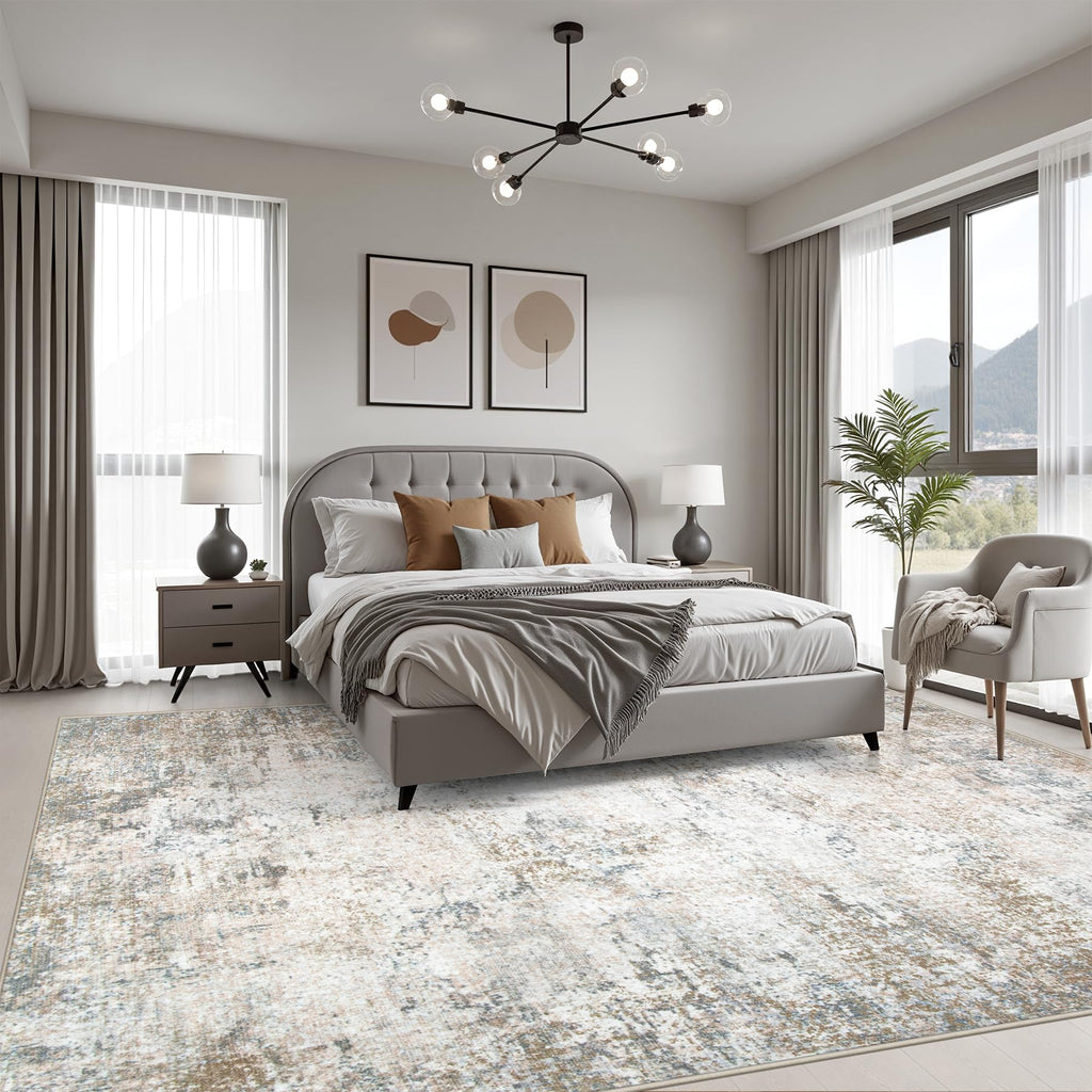 6x9 Area Rug Living Room (Brown Grey / 6' x 9' (Rectangular))