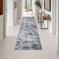 2.6x8 Washable Runner Rug：Modern Abstract Kitchen Soft Carpet Grey (Grey / 2'6" x 8' (Rectangular))