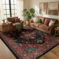 Washable Area Rug (Red / Black / 5' x 7' (Rectangular))