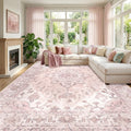 Washable Area Rug (Pink / 10' x 14' (Rectangular))