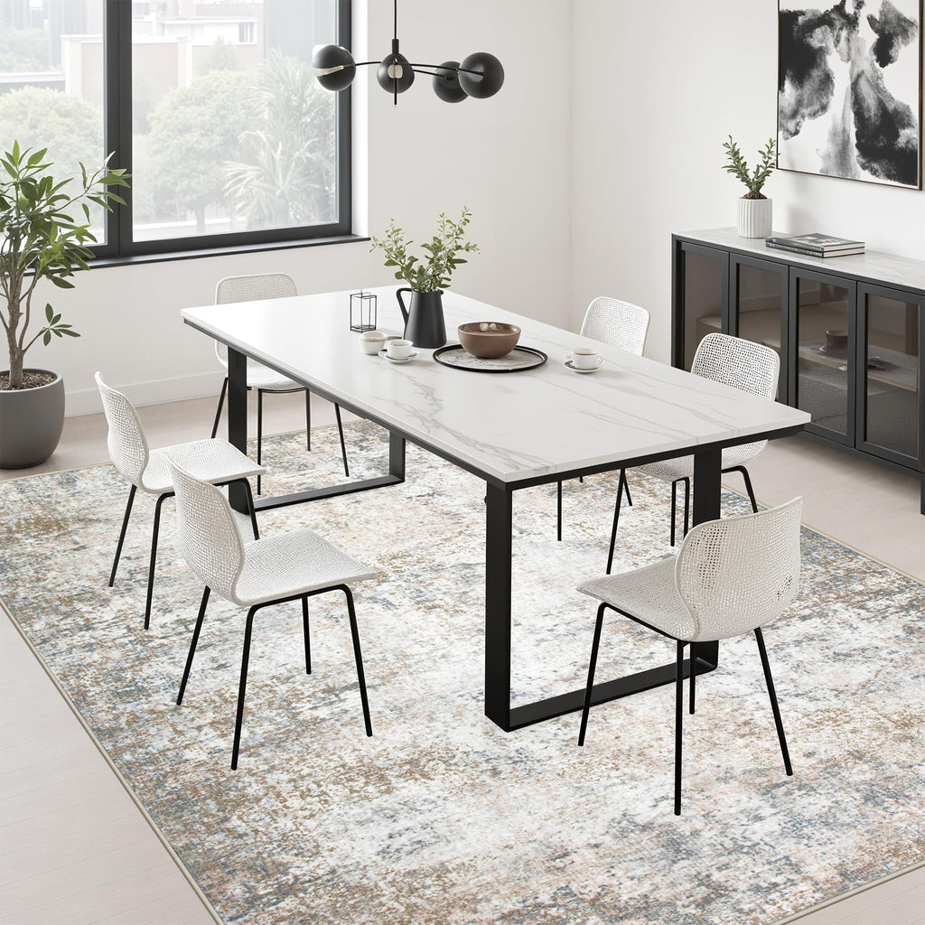 6x9 Area Rug Living Room (Brown Grey / 6' x 9' (Rectangular))