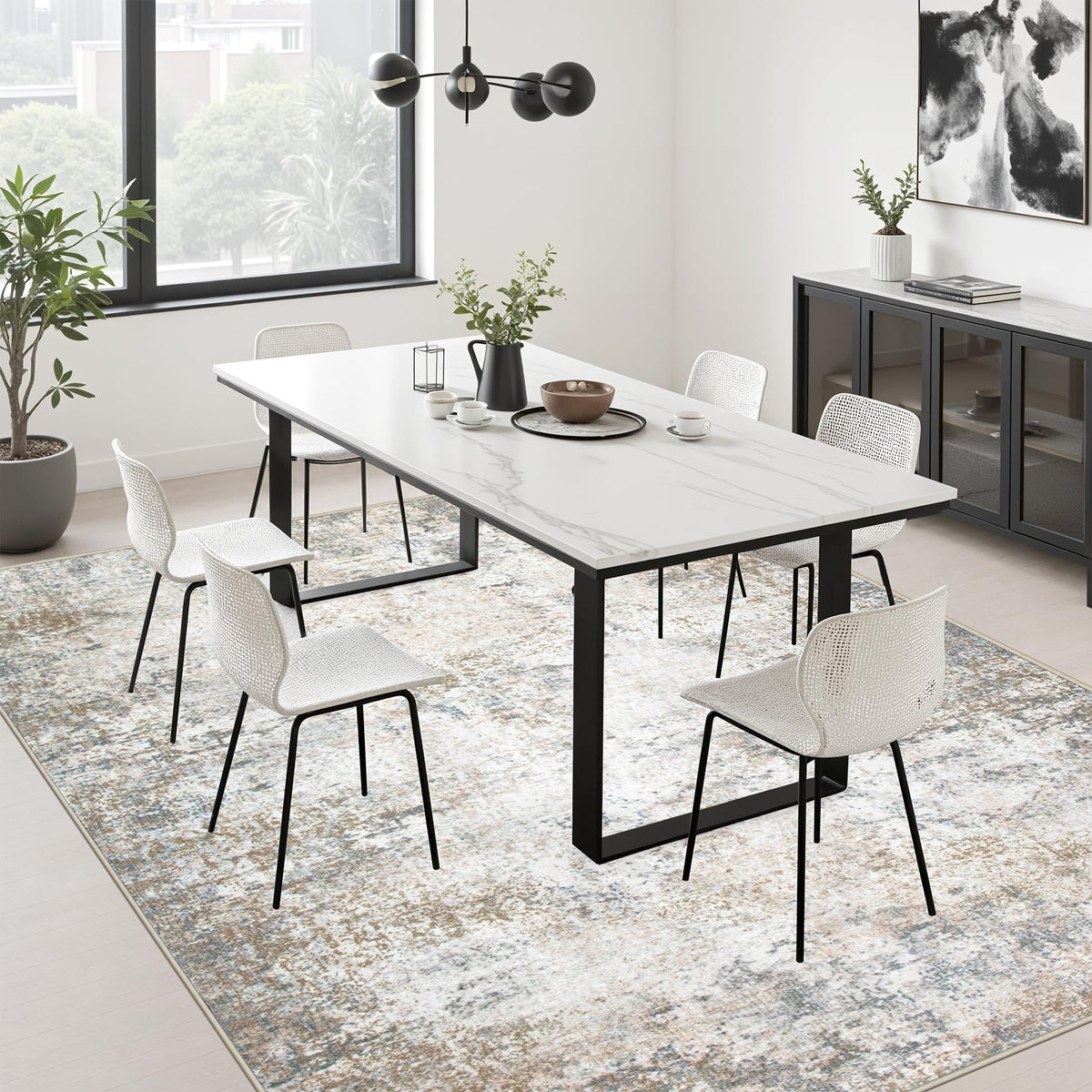 6x9 Area Rug Living Room (Brown Grey / 6' x 9' (Rectangular))