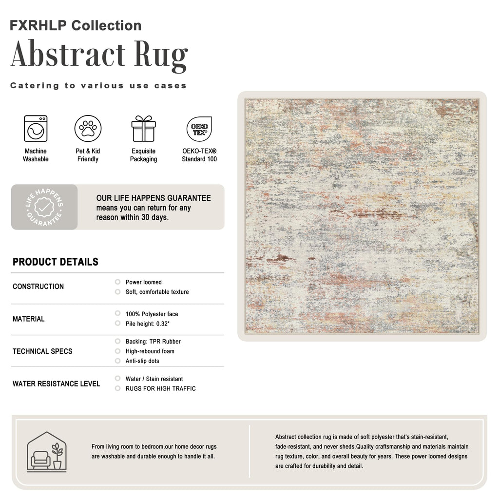 Area Rug Living Room (Taupe / 5' x 5' (Square))