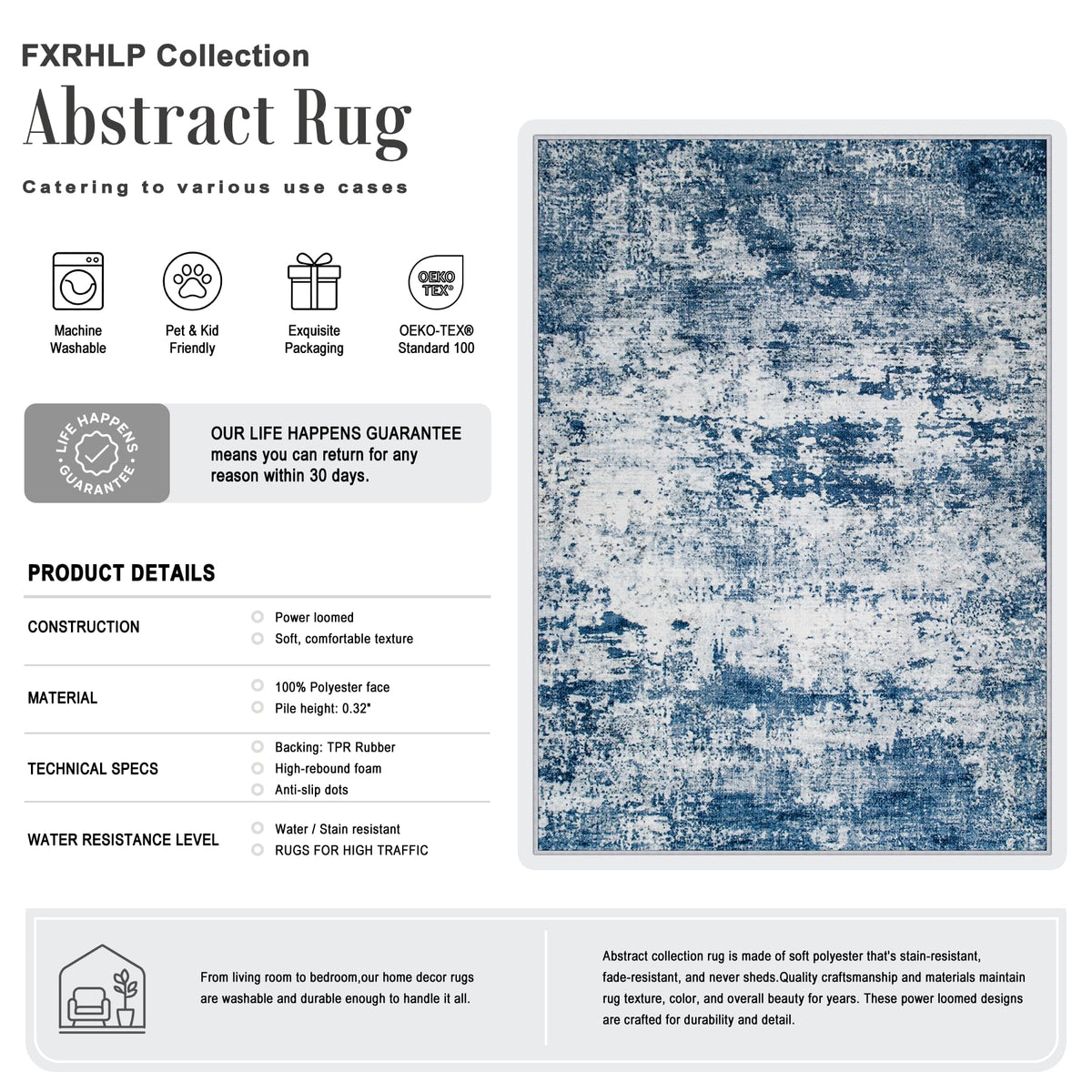 9x12 Area Rug Living Room Rug (Blue / 9' x 12' (Rectangular))