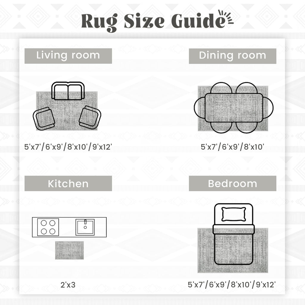 6x9 Area Rugs for Living Room (Grey / 6' x 9' (Rectangular))