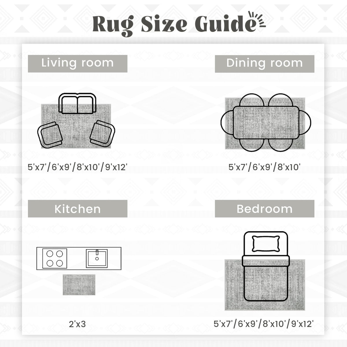 6x9 Area Rugs for Living Room (Grey / 6' x 9' (Rectangular))