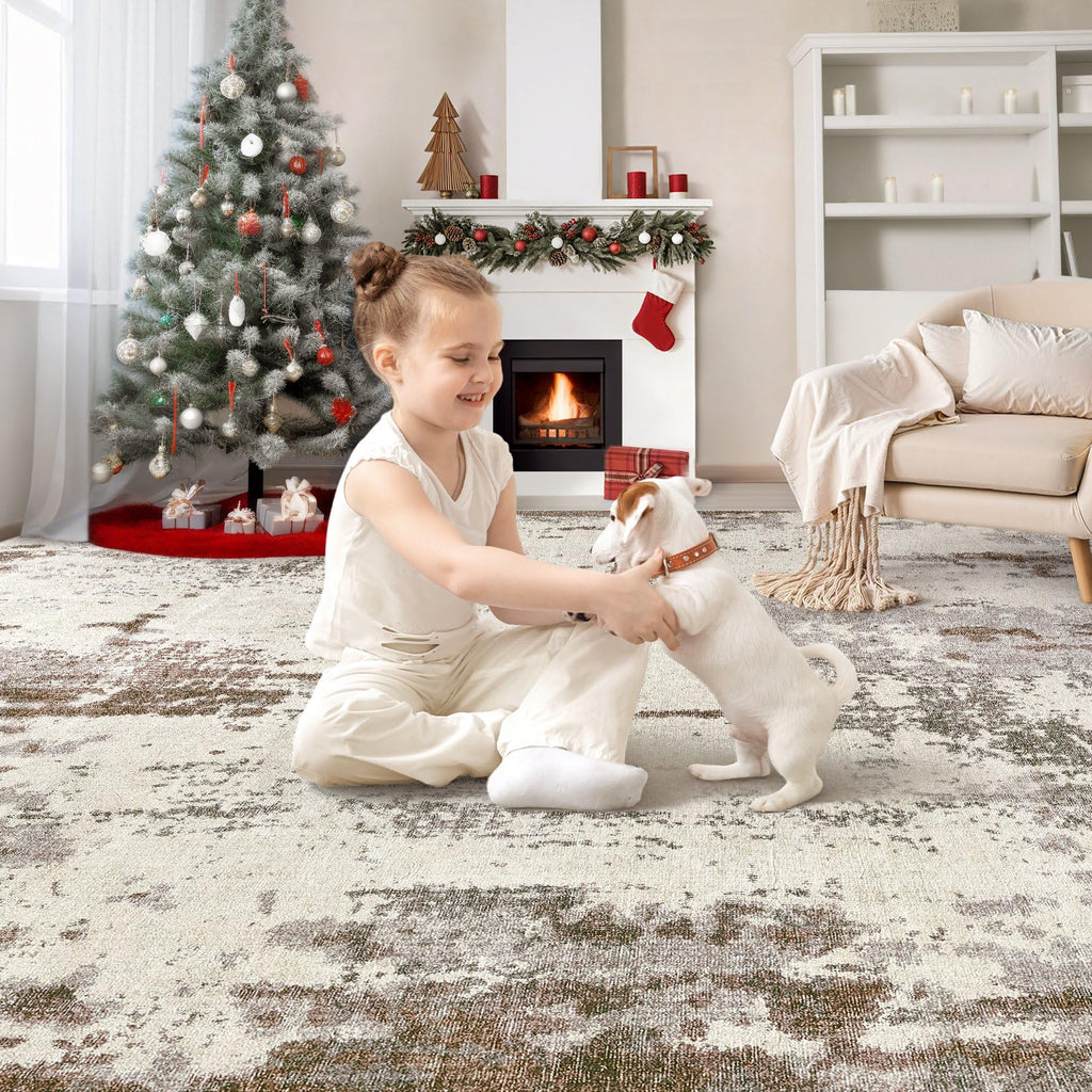 Area Rug Living Room Rugs (Brown/Grey/Beige / 7' x 9' (Rectangular))