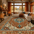 Washable Area Rug (Red/Orange/Blue/Brown / 8' x 10' (Rectangular))
