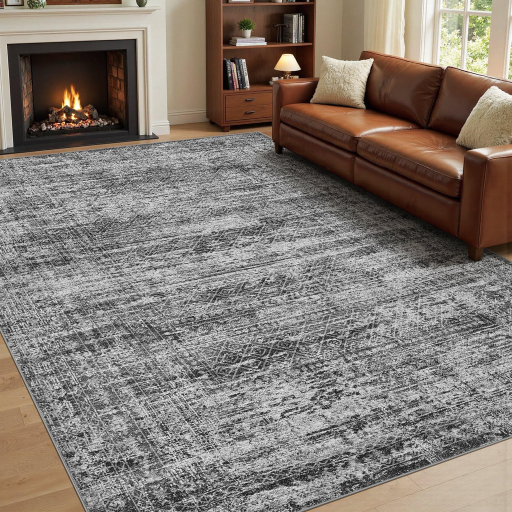8x10 Area Rug Living Room Rugs (Dark Gray / 8' x 10' (Rectangular))