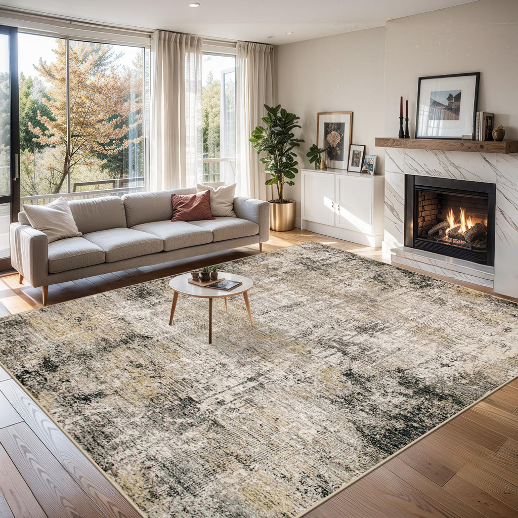 6x9 Area Rug Living Room (Brown Black Grey / 6' x 9' (Rectangular))