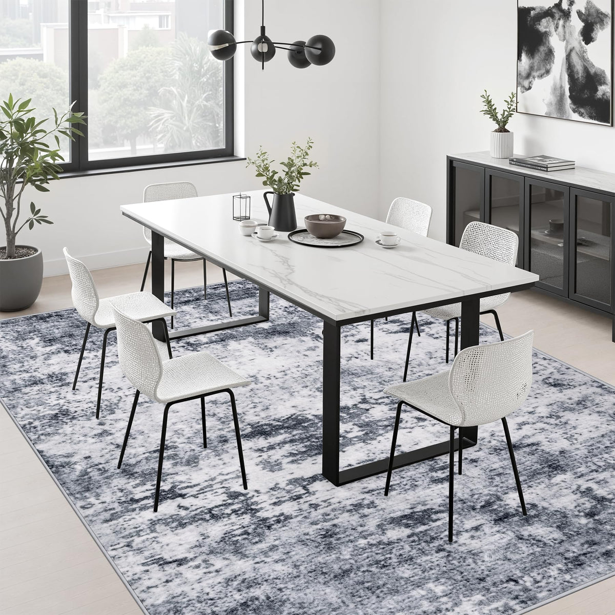 5x8 Area Rug Living Room (Grey / 5' x 8' (Rectangular))