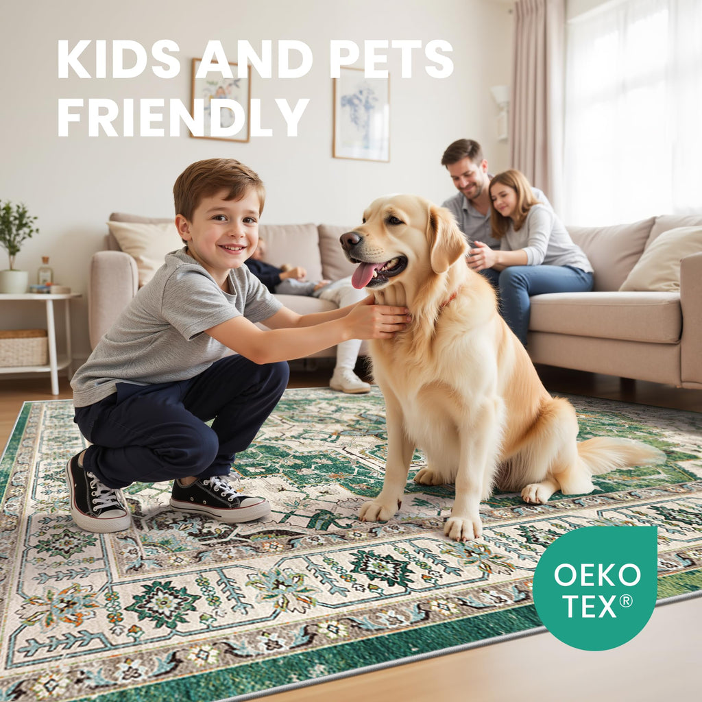 8x10 Area Rugs for Living Room (Green / 8' x 10' (Rectangular))