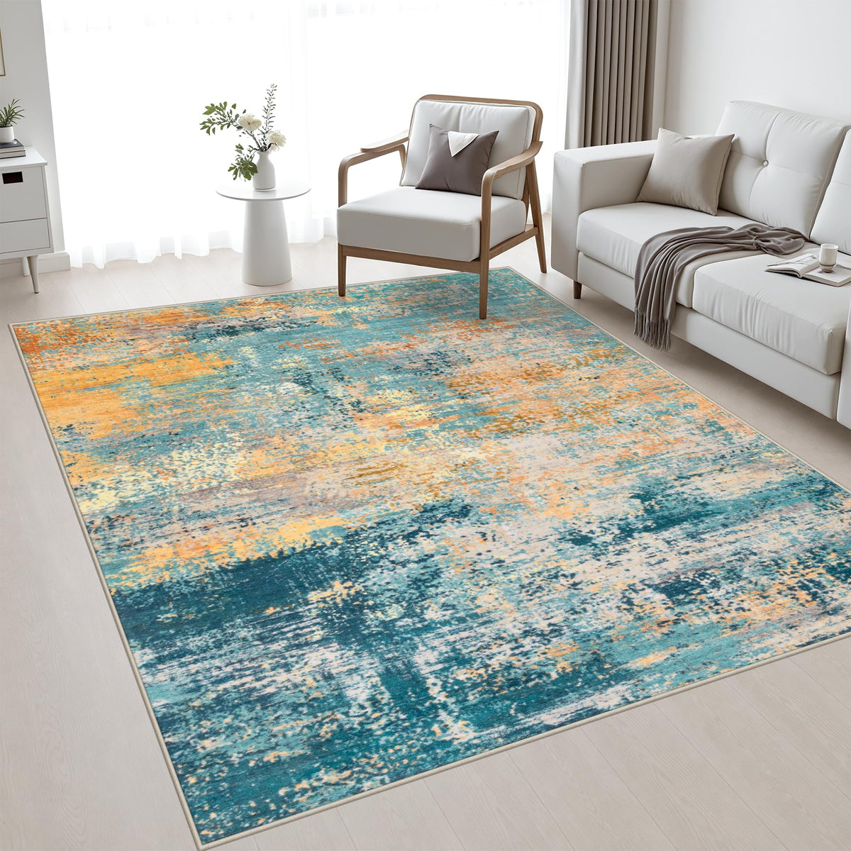 Area Rug Living Room (Rosy Haze / 4' x 6' (Rectangular))