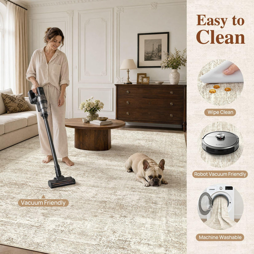 7x9 Area Rug Living Room Rugs (Beige/Brown / 7' x 9' (Rectangular))