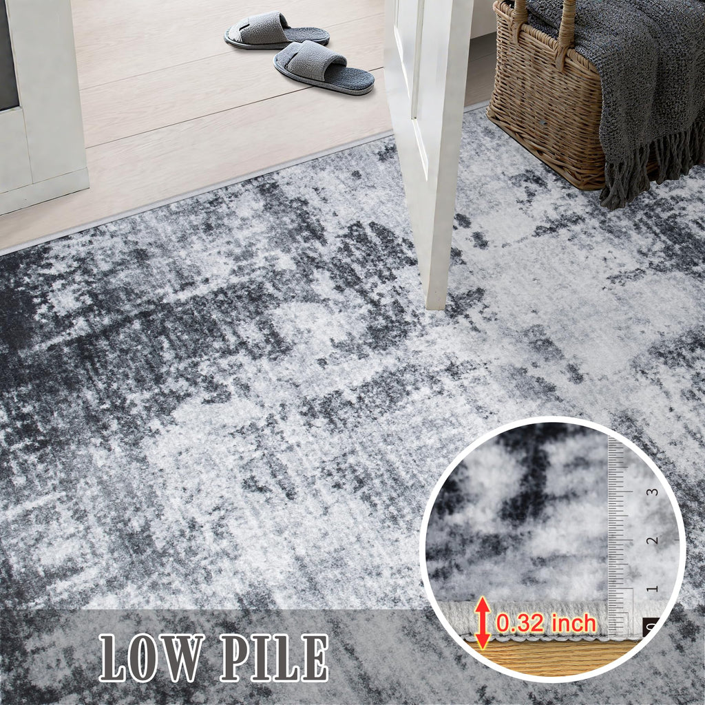 8x10 Area Rug Living Room Rug (Dark Black / 8' x 10' (Rectangular))