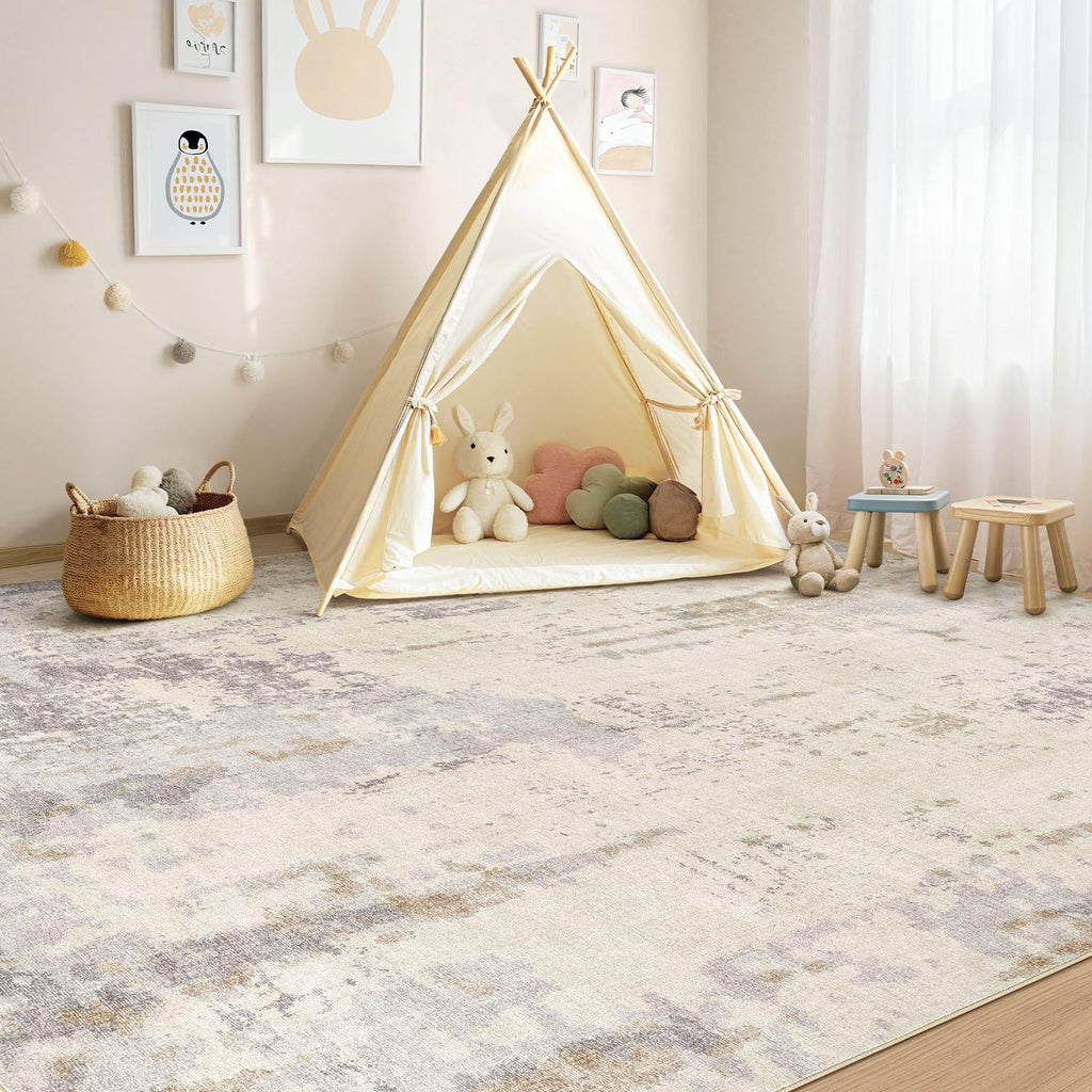 8x10 Washable Area Rug (Light Brown/Gray / 8' x 10' (Rectangular))