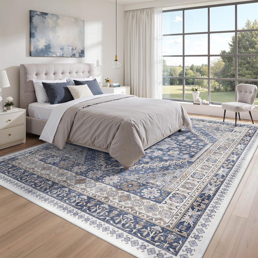 8x10 Area Rugs for Living Room (Blue/Beige / 8' x 10' (Rectangular))
