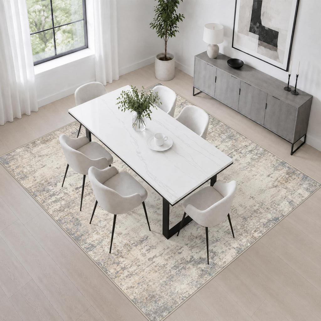 Area Rug Living Room (Grey Beige Brown / 8' x 8' (Square))