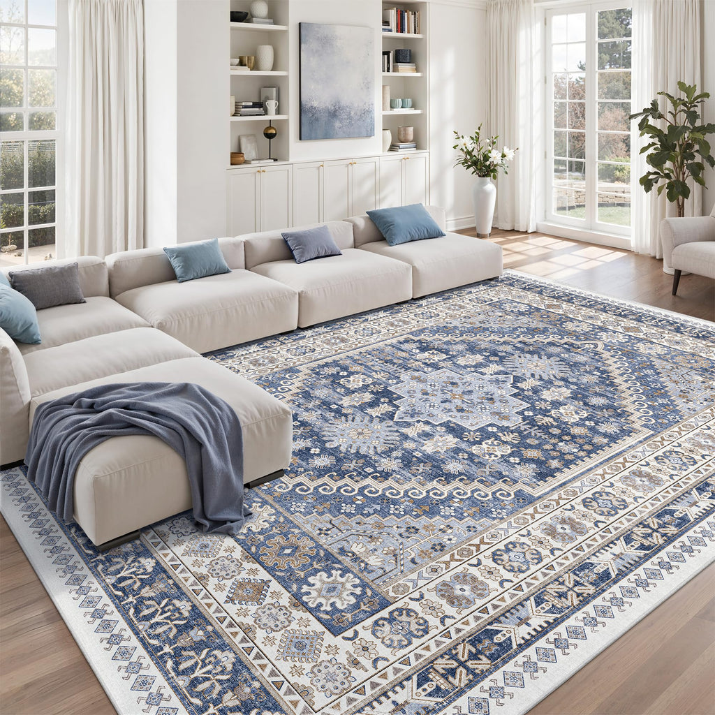 8x12 Area Rugs for Living Room (Blue/Beige / 8' x 12' (Rectangular))