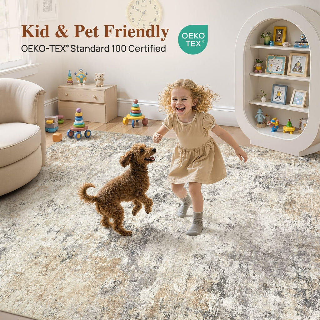 8x10 Area Rug Living Room Rugs (Golden Grey / 8' x 10' (Rectangular))