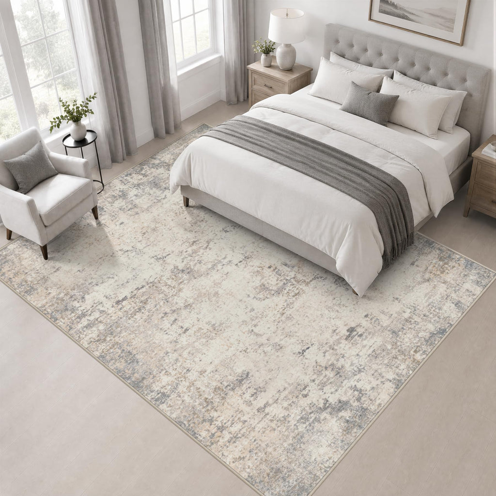 Area Rug Living Room (Grey Beige Brown / 8' x 8' (Square))