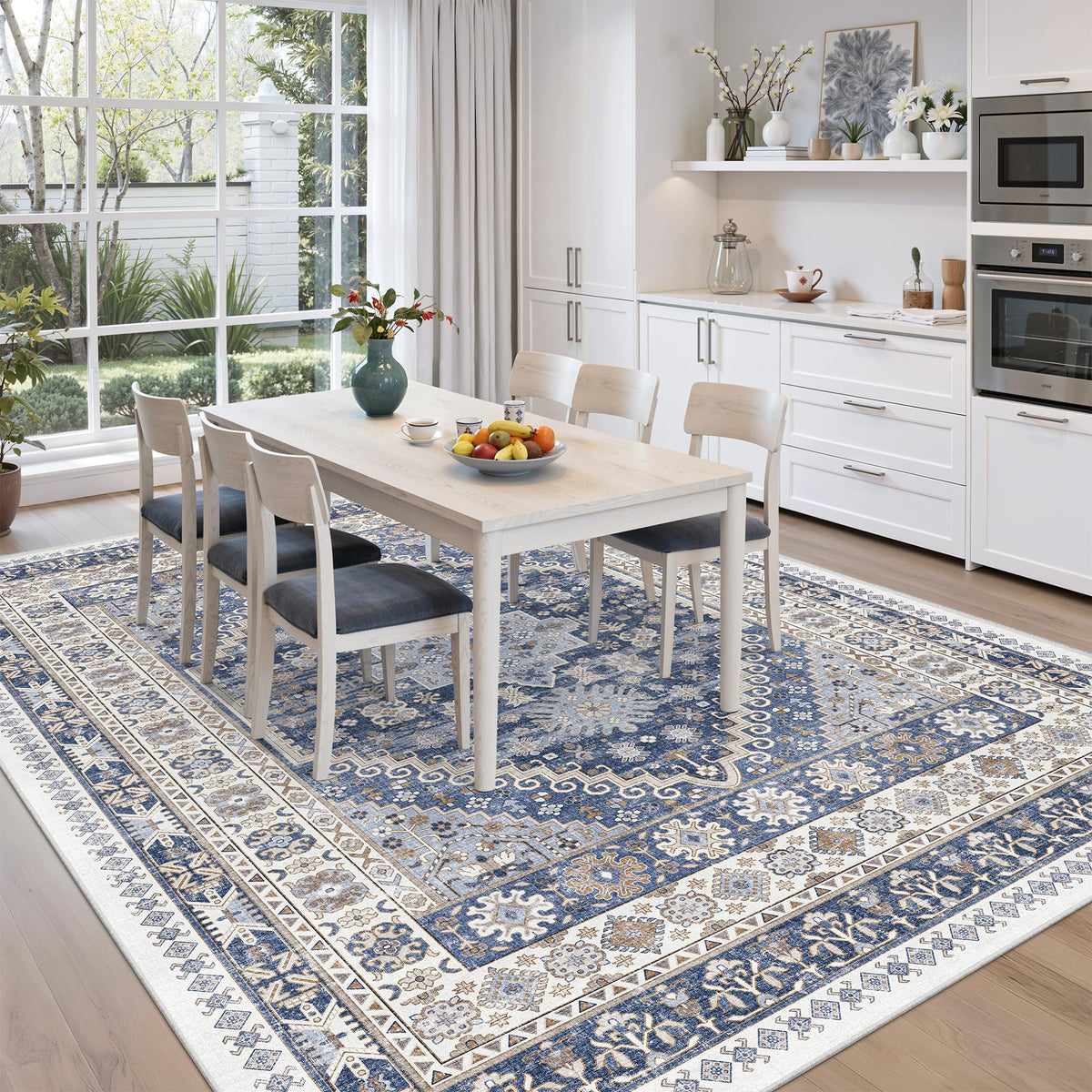 8x10 Area Rugs for Living Room (Blue/Beige / 8' x 10' (Rectangular))