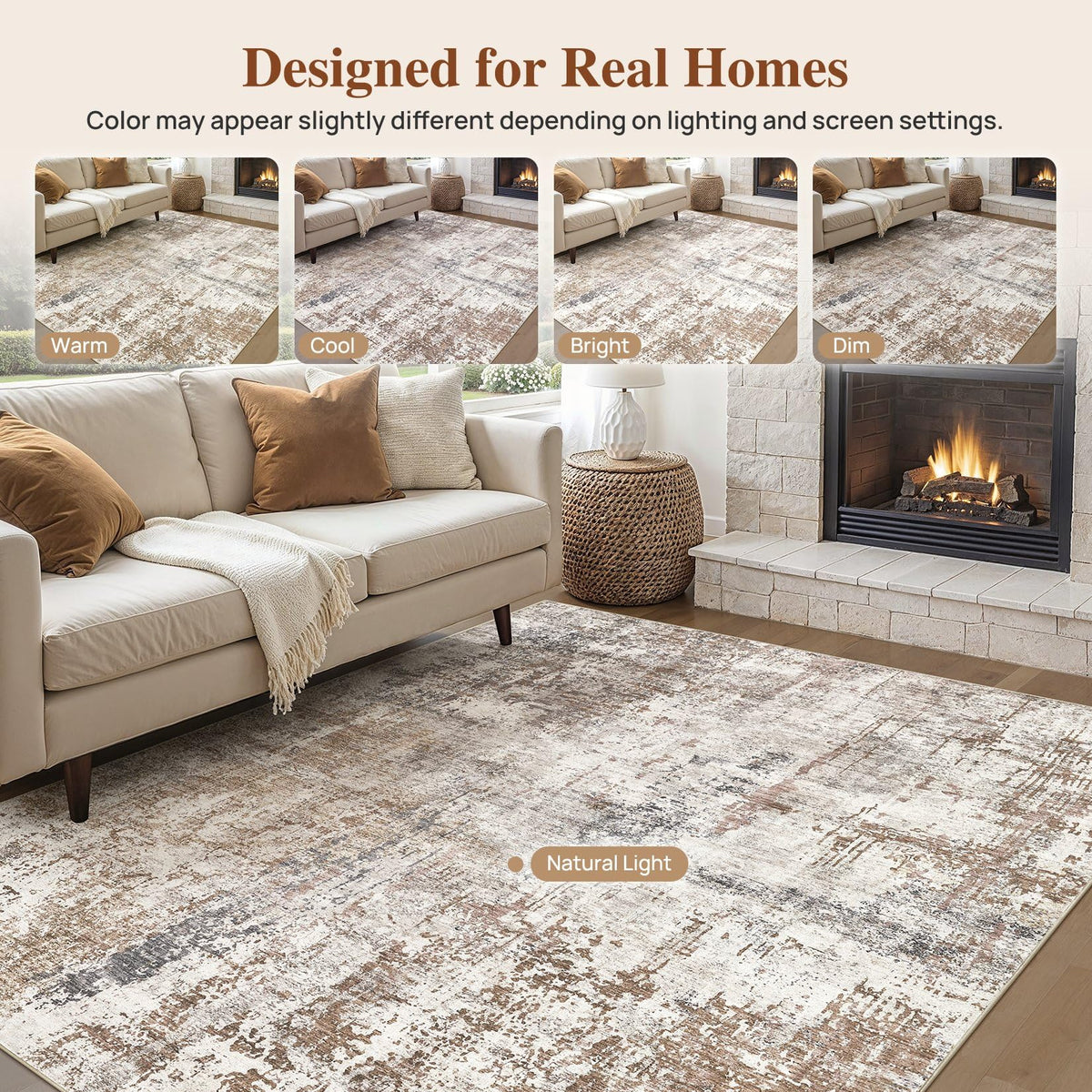 5x8 Area Rug Living Room Rugs (Brown/Grey/Red / 5' x 8' (Rectangular))