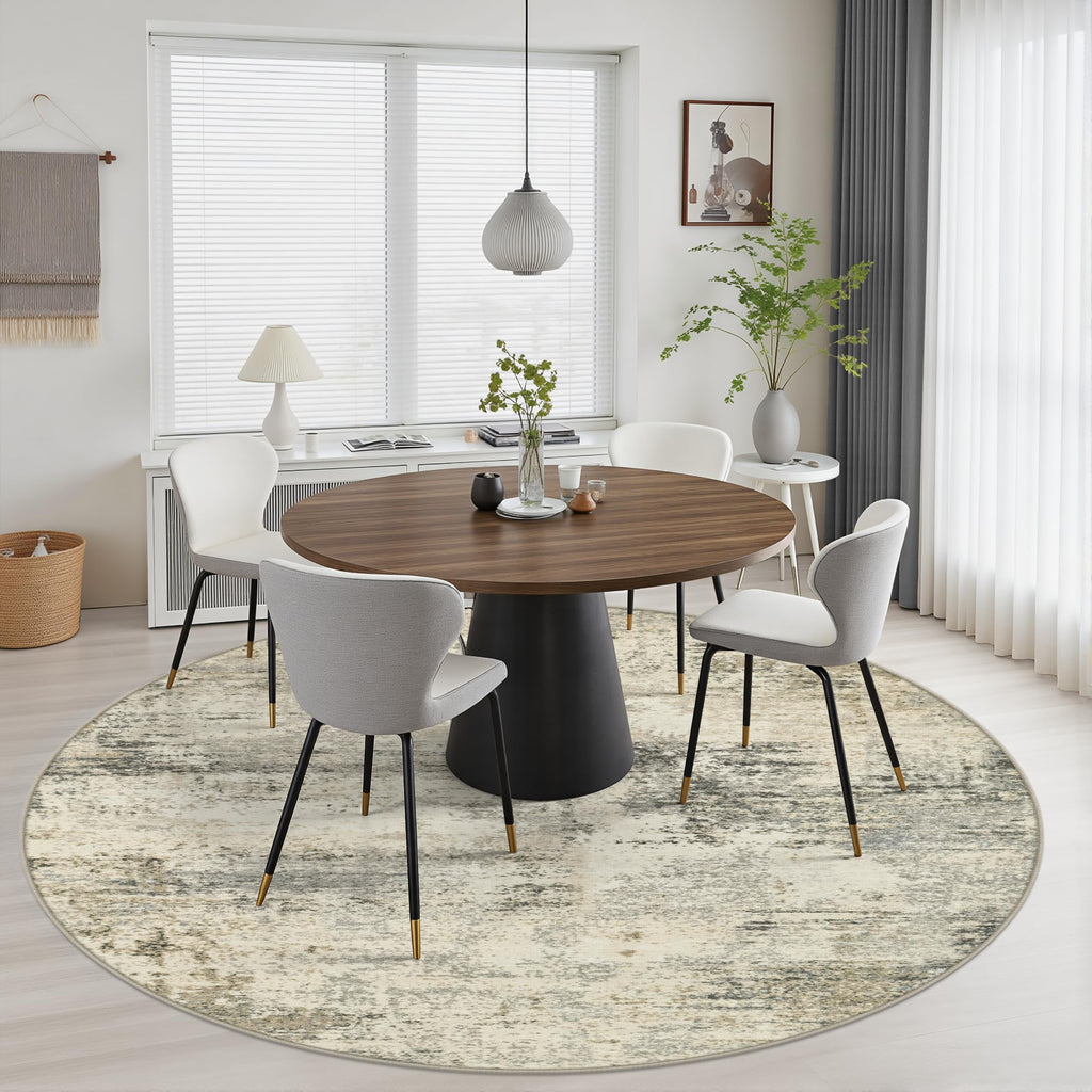 Round Area Rug Living Room (Ash Brown / 4' (Round))