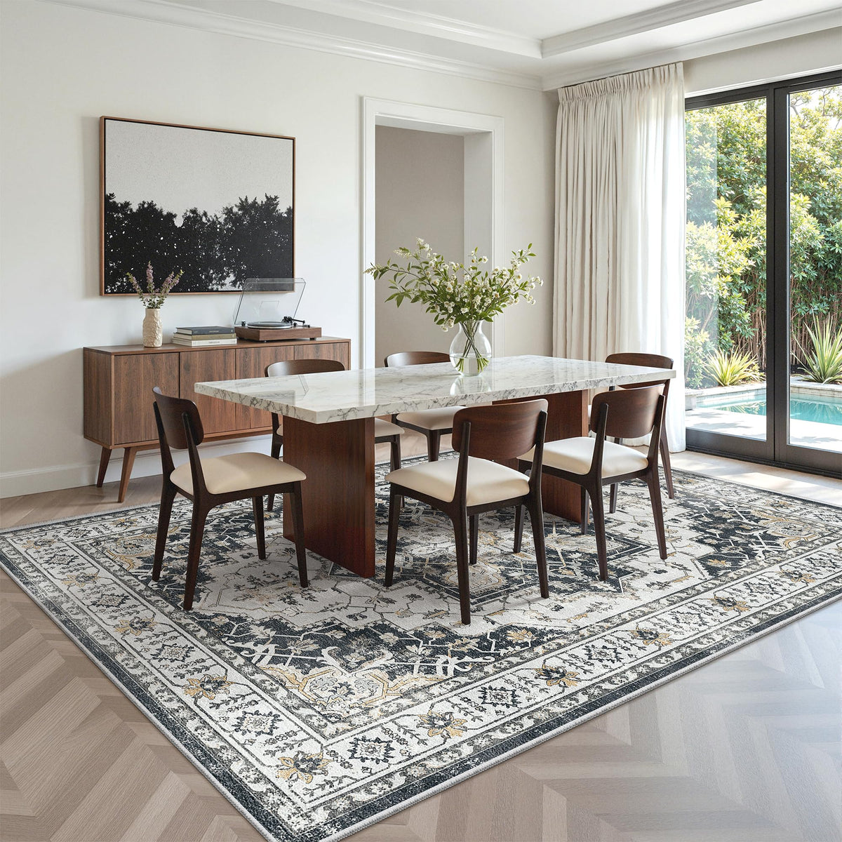 6x9 Area Rugs for Living Room (Black / 6' x 9' (Rectangular))