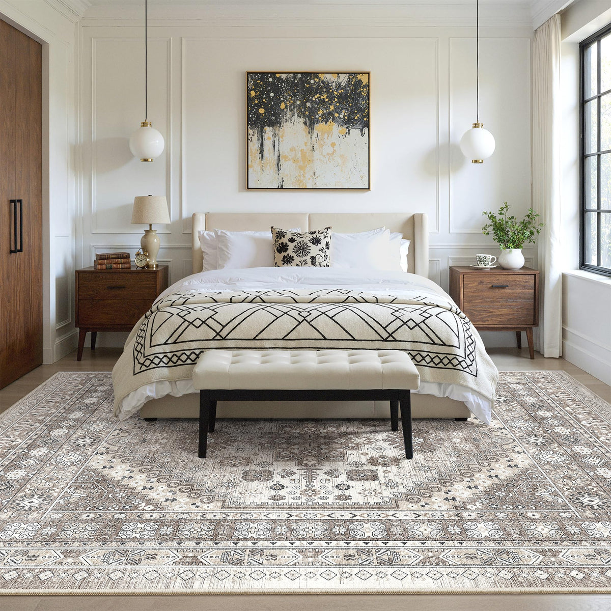 6x9 Area Rugs for Living Room (Brown/Beige / 6' x 9' (Rectangular))