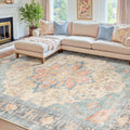 Washable Area Rug (Blue/Orange/Red / 8' x 10' (Rectangular))