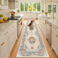 Washable Area Rug (Beige/Blue/Orange / 2' x 10' (Rectangular))