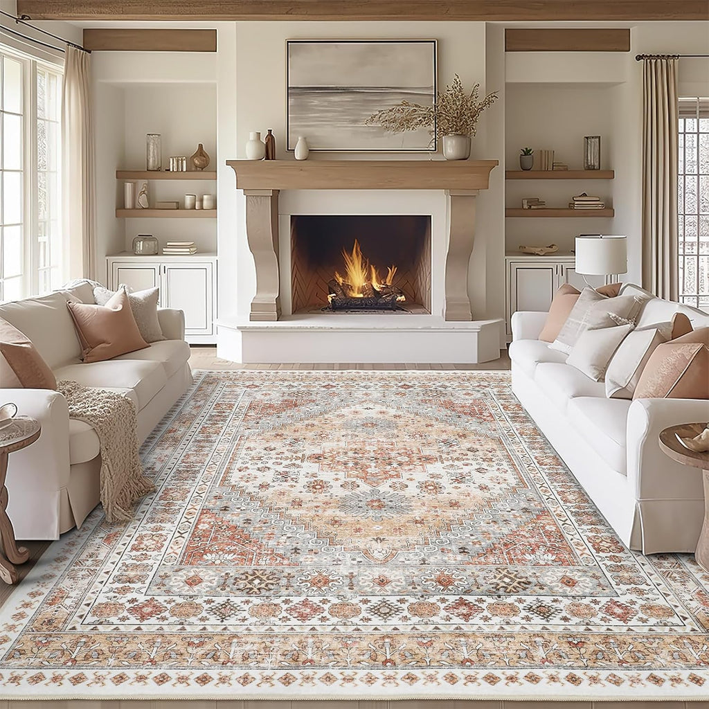 8x10 Area Rugs for Living Room (Orange / 8' x 10' (Rectangular))