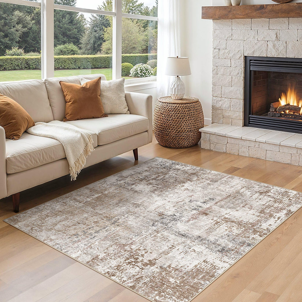 Square Area Rugs (Brown/Grey/Red / 6' x 6' (Square))