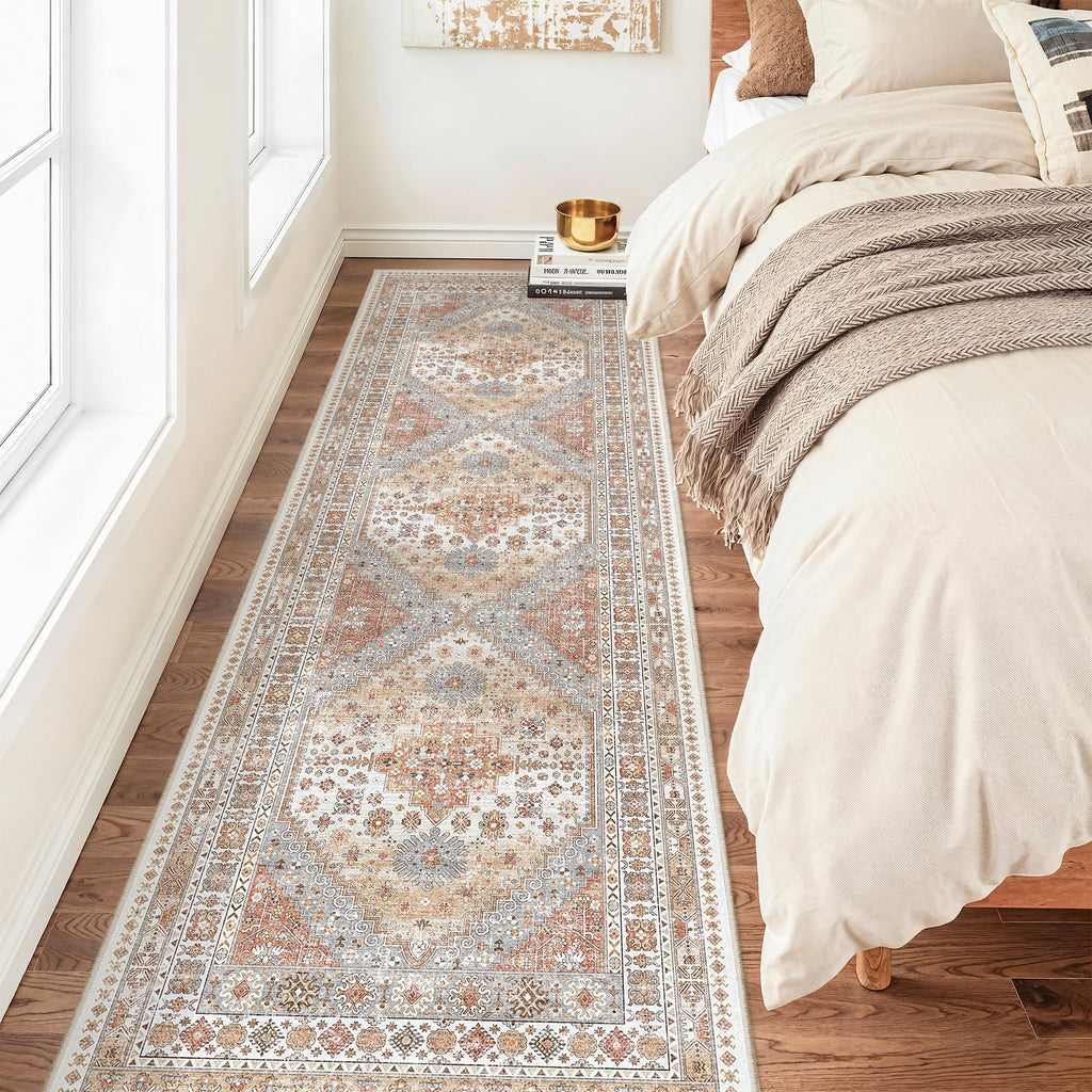 2'6 x 8' Runner Rug Non Slip (Orange / 2'6" x 8' (Runner))