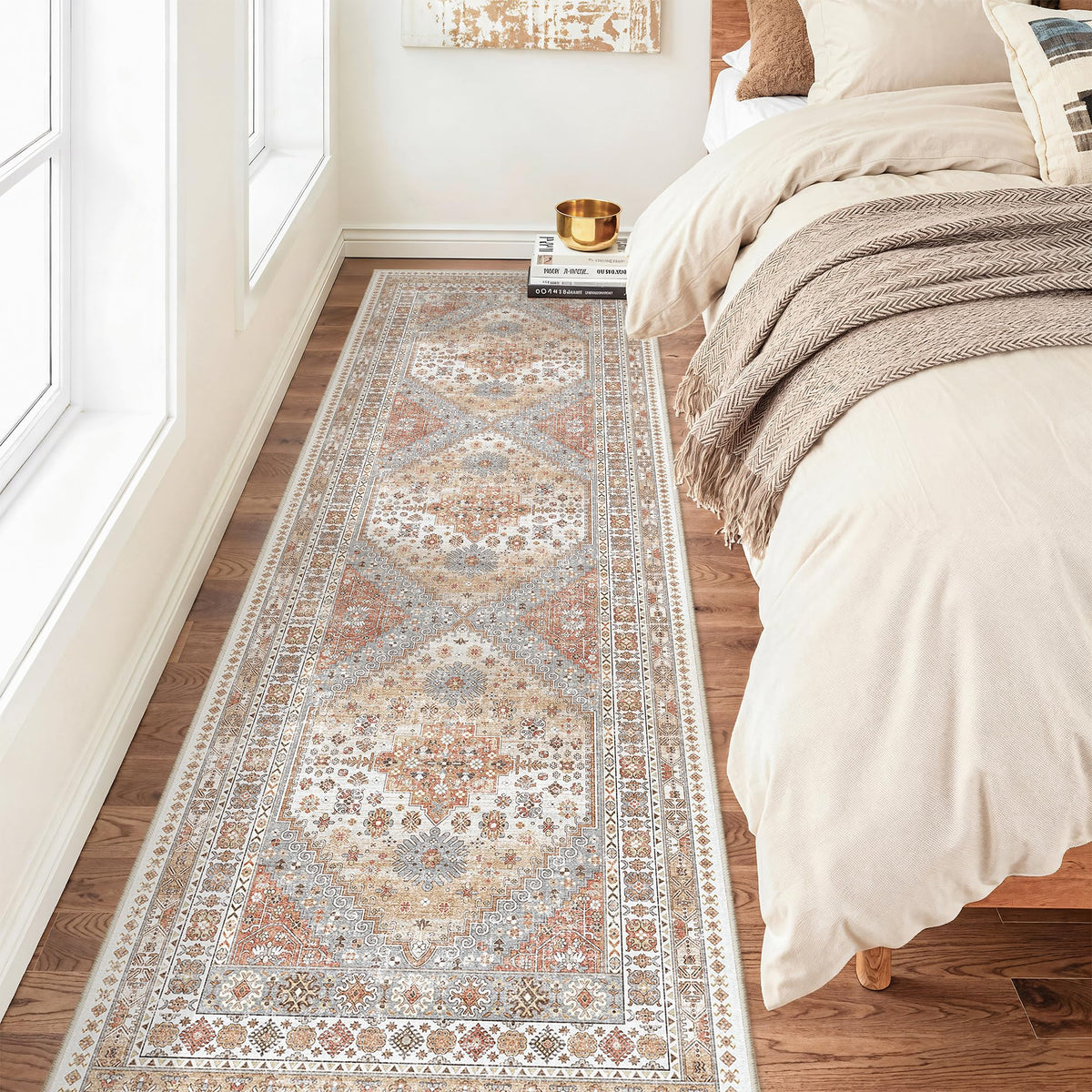 2'6 x 8' Runner Rug Non Slip (Orange / 2'6" x 8' (Runner))
