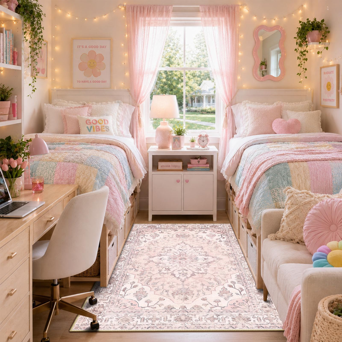 Washable Area Rug (Pink / 3' x 5' (Rectangular))