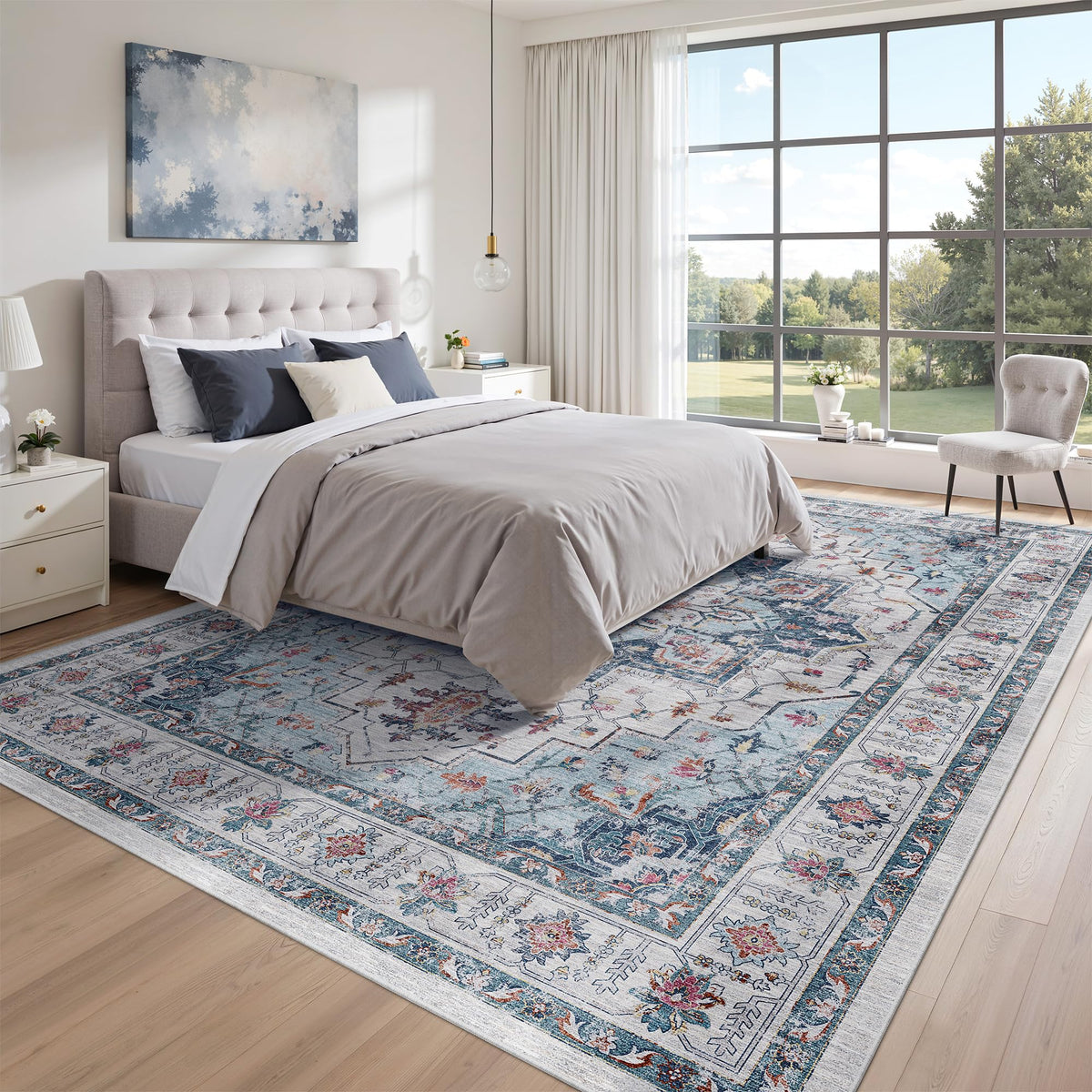 9x12 Area Rugs for Living Room (Blue / 9' x 12' (Rectangular))
