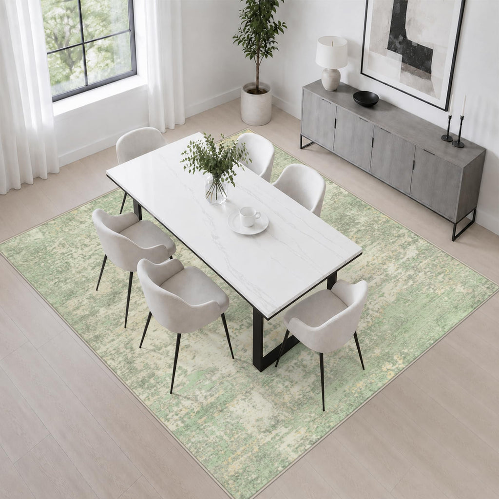 Area Rug Living Room (Green Cream / 8' x 8' (Square))