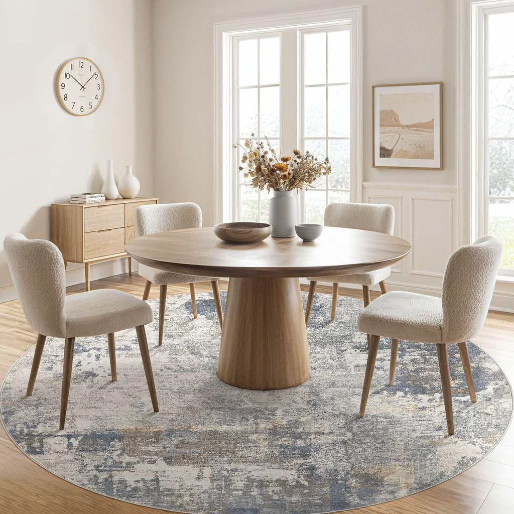 10ft Round Area Rug Living Room Rugs (Blue Grey / 10' (Round))