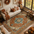 Washable Area Rug (Red/Orange/Blue/Brown / 5' x 7' (Rectangular))