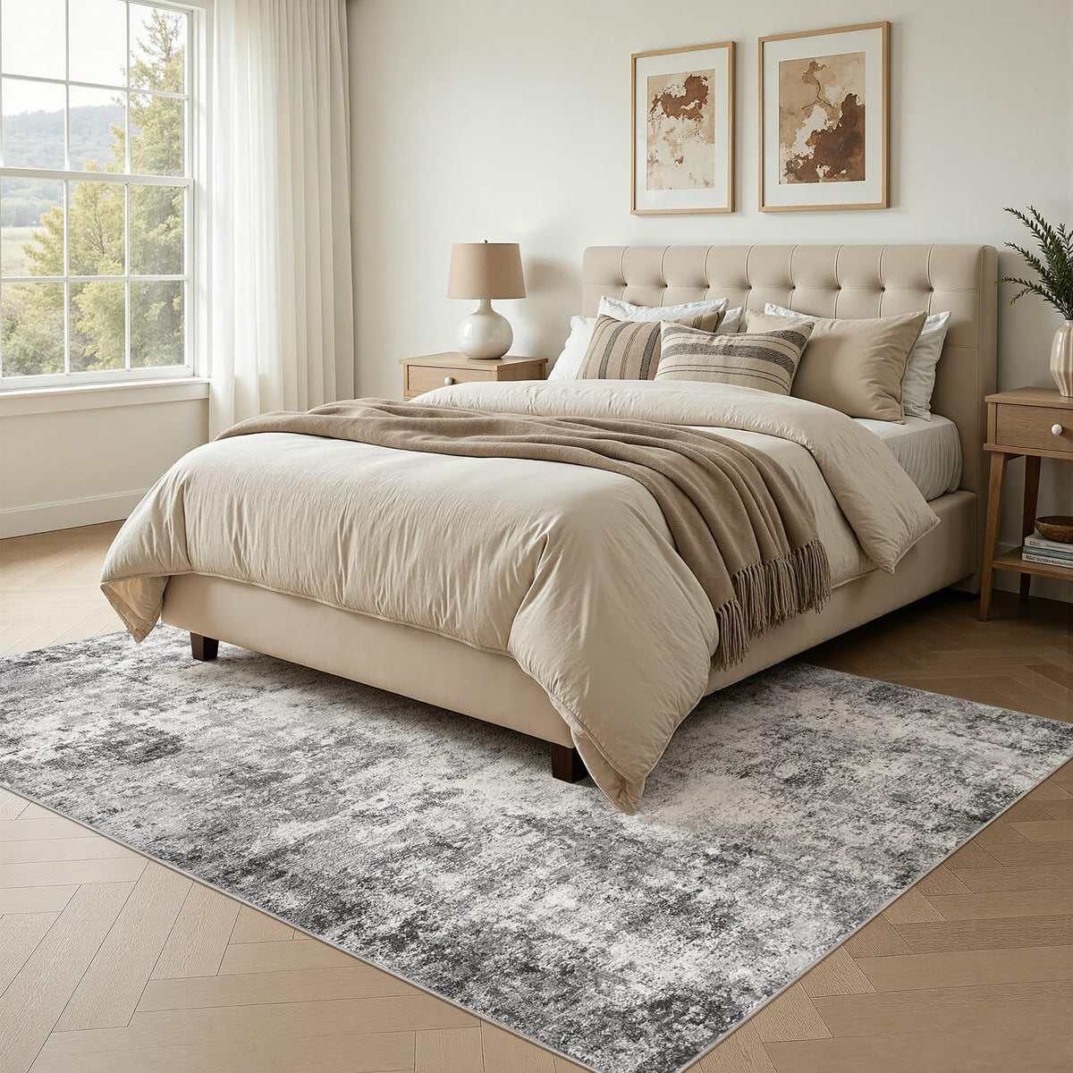 7x9 Area Rug Living Room Rugs (Grey / 7' x 9' (Rectangular))
