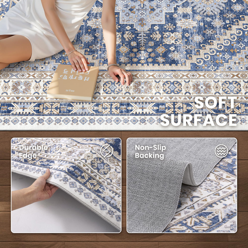 9x12 Area Rugs for Living Room (Blue/Beige / 9' x 12' (Rectangular))