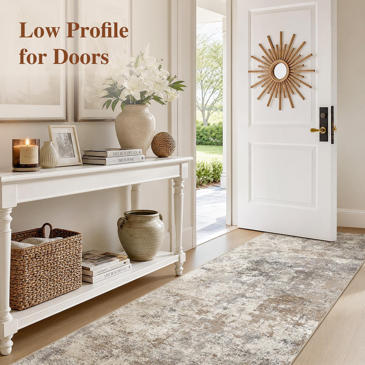 2x8 Washable Runner Rug for Hallway (Brown Grey / 2' x 8' (Runner))
