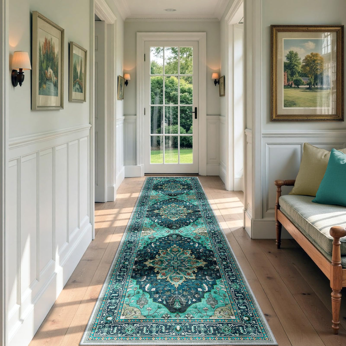Washable Area Rug (Teal / 2' x 7' (Rectangular))