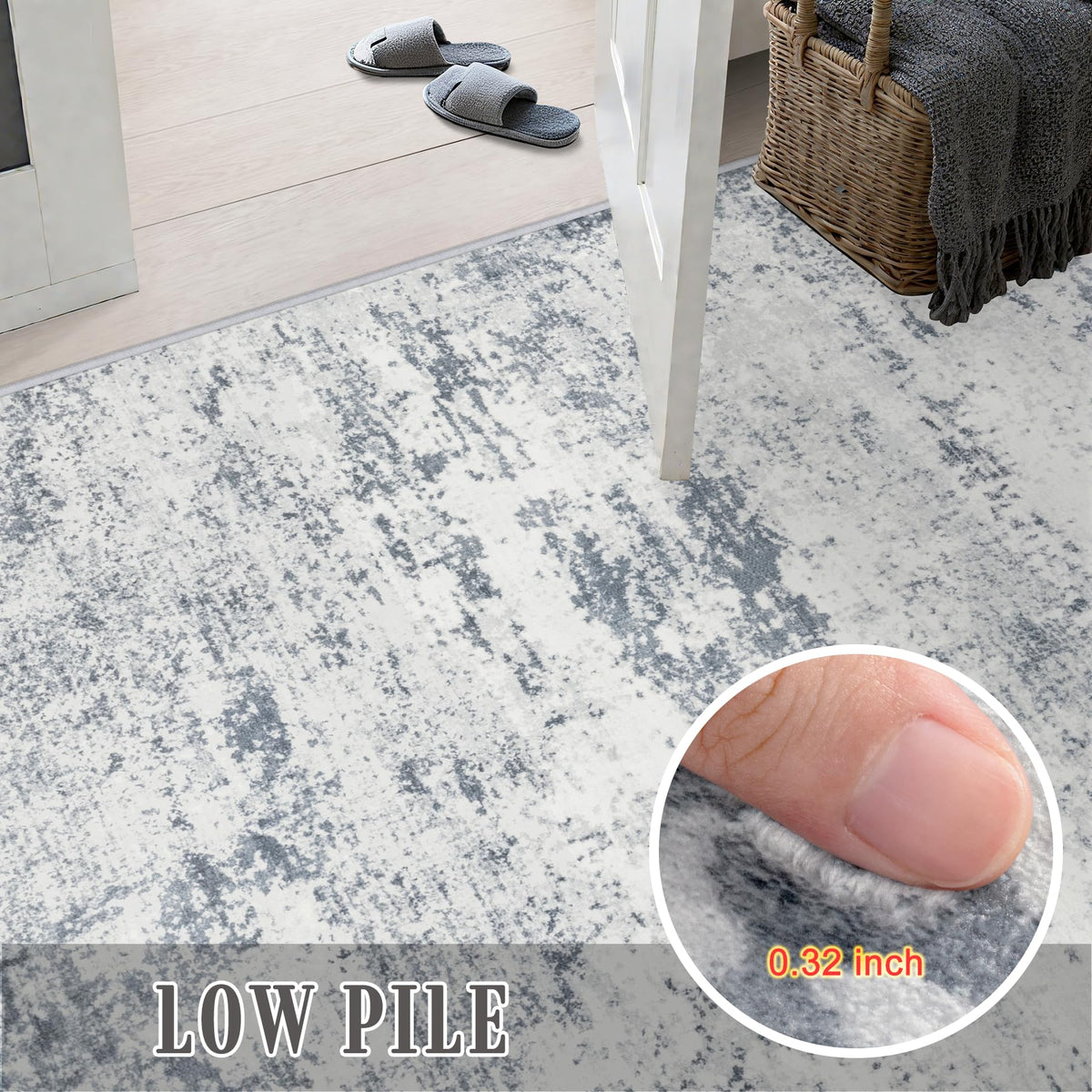 9x12 Area Rug Living Room (Blue Grey / 9' x 12' (Rectangular))