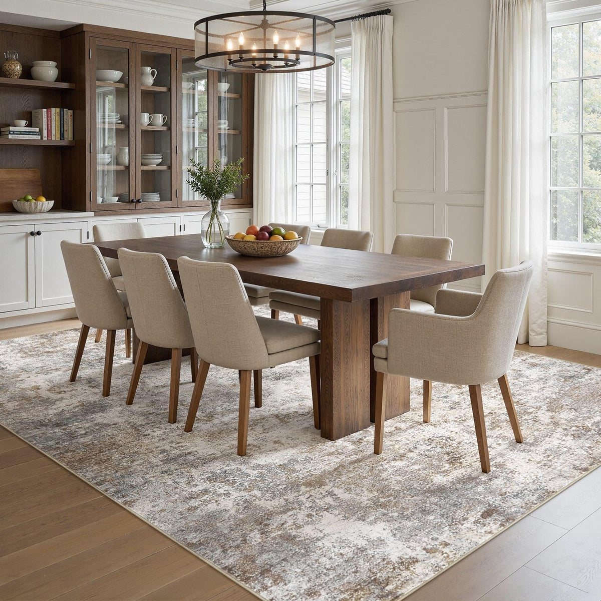10x12 Area Rug Living Room Rugs Washable Neutral Brown Grey Carpet (Brown Grey / 10' x 12' (Rectangular))